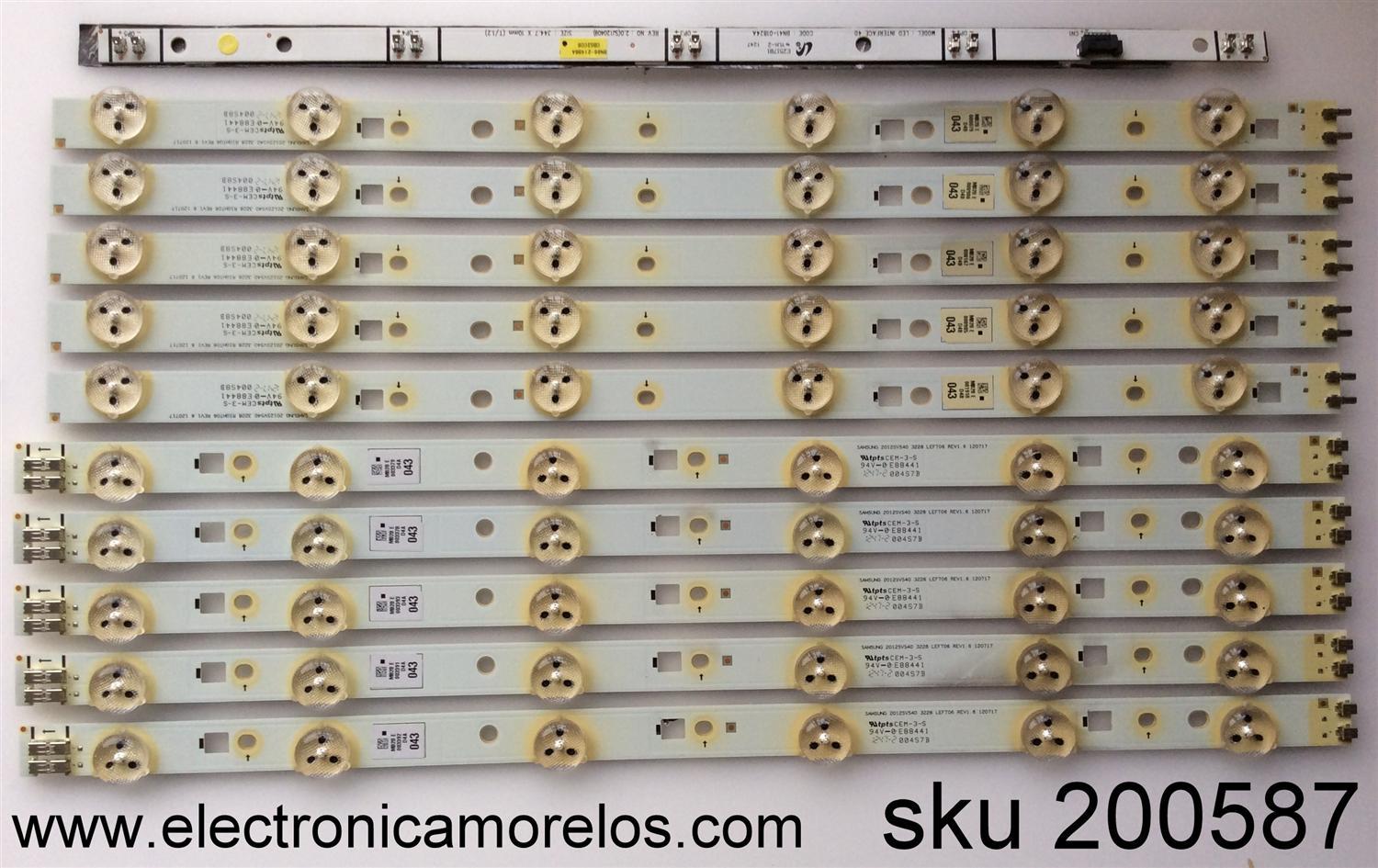 KIT DE LED PARA TV / SAMSUNG LTY400HF03-V / LTY400HF03-V DW03 / 2012SVS40 3228 LEFT06 REV1.6 / MODELO UN40EH6000FXZA TS02